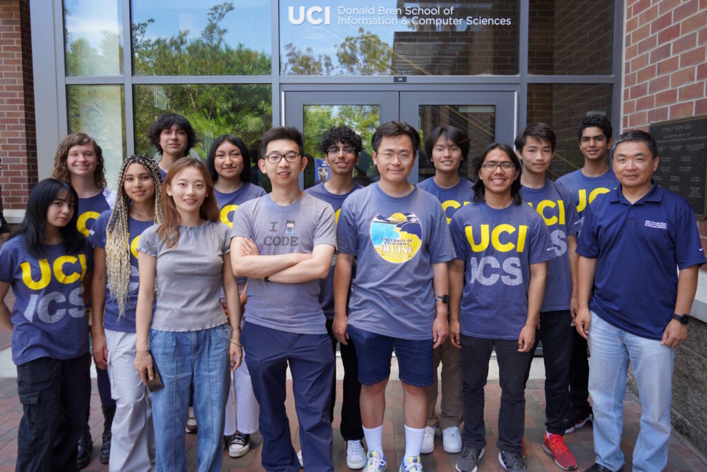 Group photo in front of Donald Bren Hall.